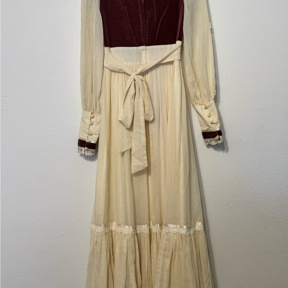 Gunne Sax Vintage Maxi Dress Lace Prairie Cottage Core - Picture 2 of 13